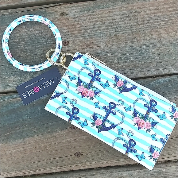Wristlet/wallet blue rose & anchor nautical theme NWT ✨Host Pick✨ - Picture 2 of 8